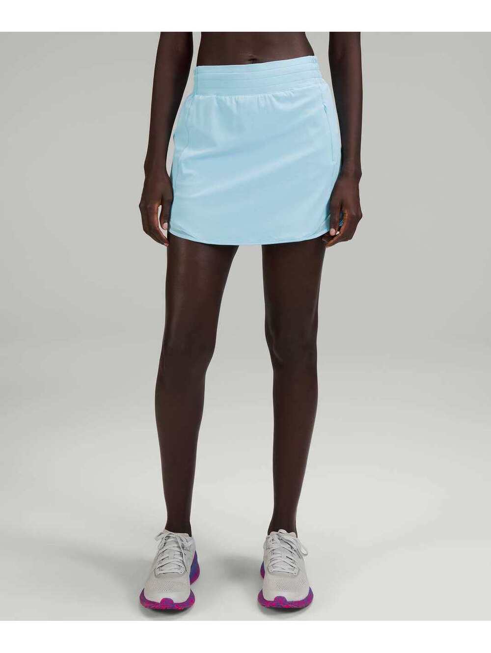 Lululemon Hotty Hot High-Rise Skirt Blue Chill Size 8 Running Tennis Golf Zip